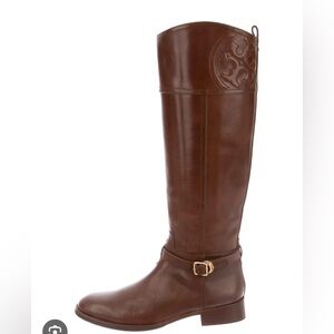 Tory Burch Brown Marlene Riding Boots Size 7.5 Excellent Condition